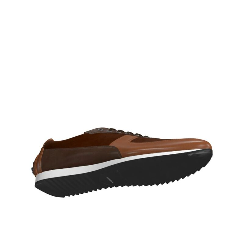 Bottom view of model Chester, med brown painted calf, dark brown painted calf, brown kid suede Golf BespokeShoes