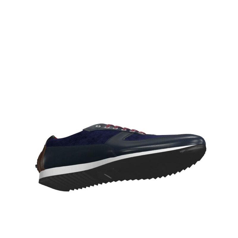 Bottom view of model Clacton, navy box calf, navy lux suede, dark brown painted calf, black painted calf Golf BespokeShoes