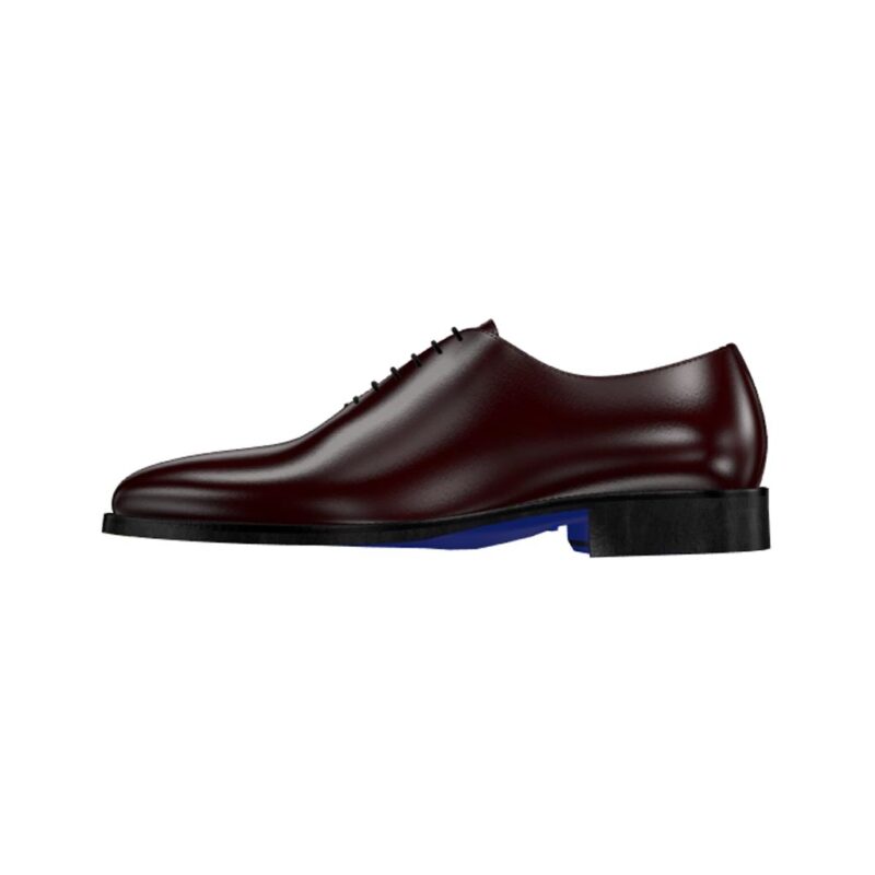 Bottom view of model Amedeo, burgundy cordovan leather Golf BespokeShoes