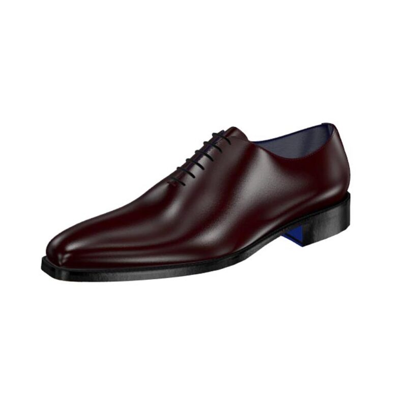 Front view of model Amedeo, burgundy cordovan leather Golf BespokeShoes
