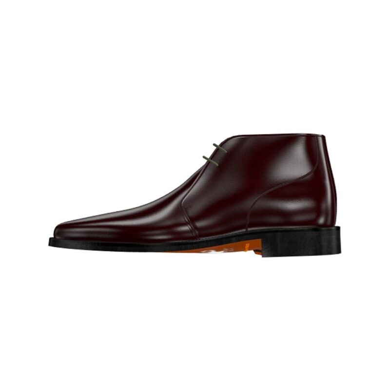 Side view of model Flavio, burgundy cordovan leather Golf BespokeShoes