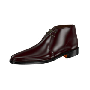 Front view of model Flavio, burgundy cordovan leather Golf BespokeShoes