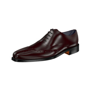 Front view of model Jacopo, burgundy cordovan leather Golf BespokeShoes
