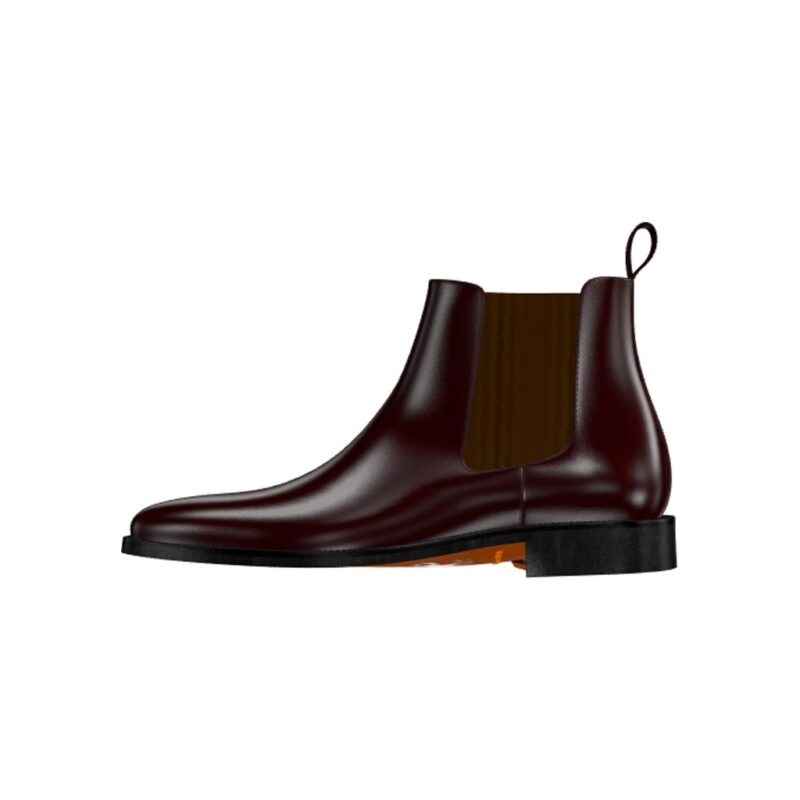 Side view of model Luciano, burgundy cordovan leather Golf BespokeShoes