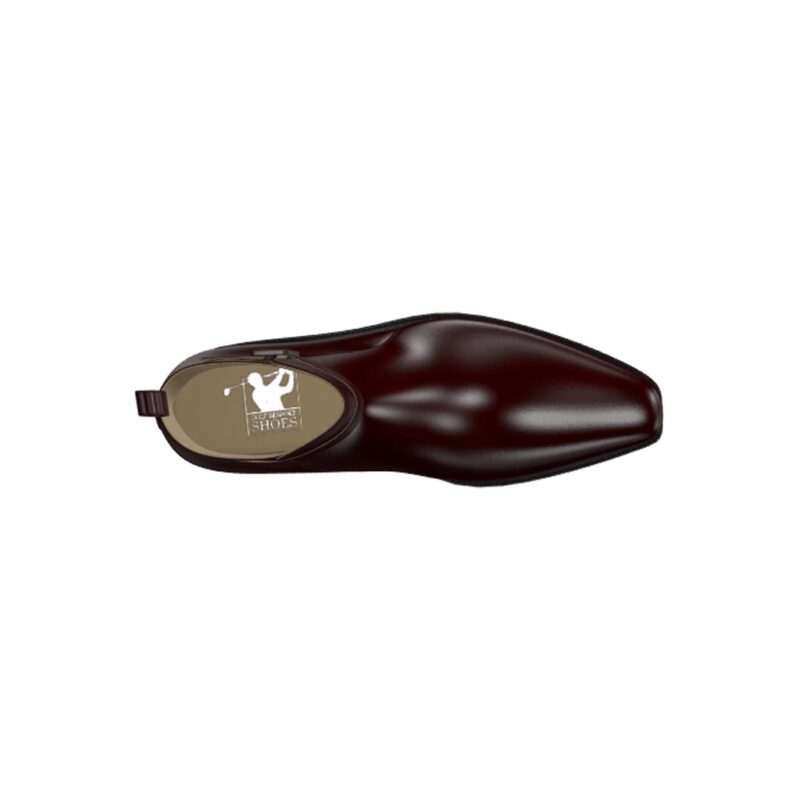 Side view of model Raffaello, burgundy cordovan leather Golf BespokeShoes