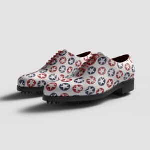 View of model America, exclusive painted calf leather golf shoes Model America Golf BespokeShoes