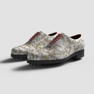 View of model Goldy, exclusive painted calf leather golf shoes Model Goldy Golf BespokeShoes