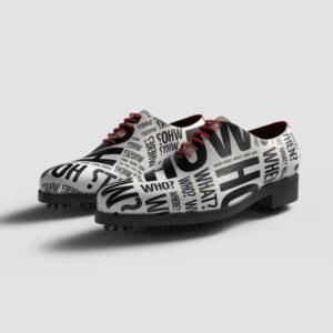 View of model News, exclusive painted calf leather golf shoes Model News Golf BespokeShoes