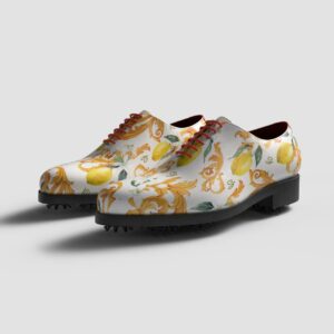 View of model Sicily, exclusive painted calf leather golf shoes Model Sicily Golf BespokeShoes