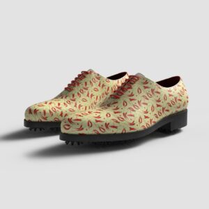 View of model Spicy, exclusive painted calf leather golf shoes Model Spicy Golf BespokeShoes