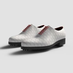 View of model Golflife, exclusive painted calf leather golf shoes Model Golflife Golf BespokeShoes