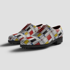 View of model Pixy, exclusive painted calf leather golf shoes Model Pixy Golf BespokeShoes