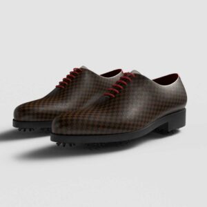 View of model Kandy, exclusive painted calf leather golf shoes Model Kandy Golf BespokeShoes