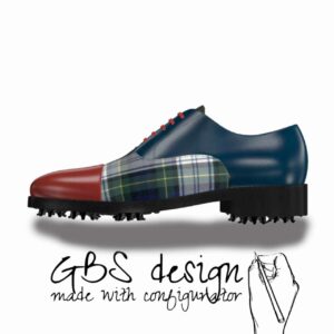 View of model Leandro, exclusive leather and fabric golf shoes Model Oxford - Leandro Golf BespokeShoes