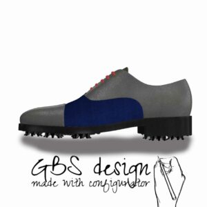 View of model Leyton, exclusive leather and fabric golf shoes Model Oxford - Leyton Golf BespokeShoes
